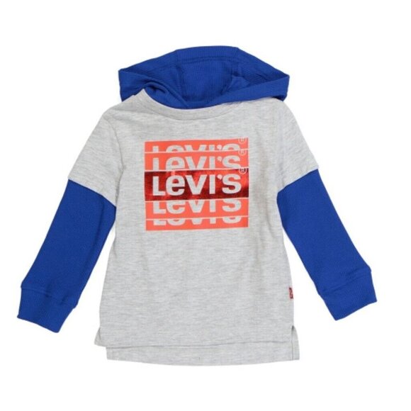 Levi's Other - NWT Levi's Toddler Boys 2T Hooded Knit Logo Shirt Top Gray Heather